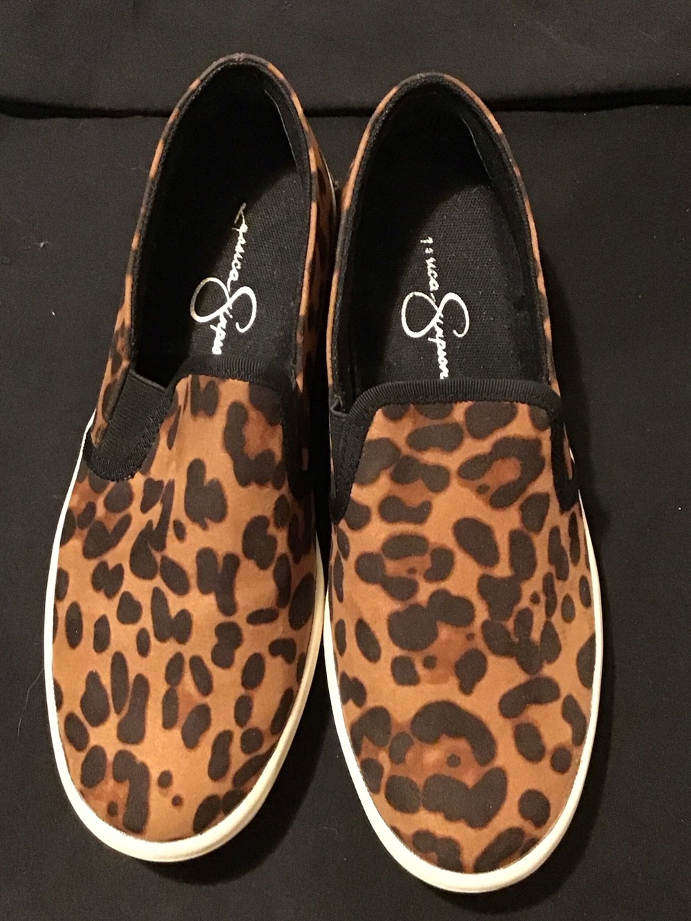Jessica Simpson Leopard-Print Slip On Sneakers - Brown/Black